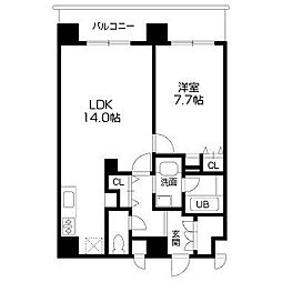 KDXレジデンス西大路 1LDKの間取図画像
