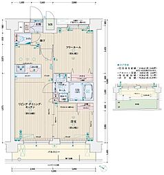 CRYSTALGLANZ京都西大路 2LDKの間取図画像