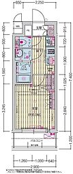 プレサンス十条凛華 1Kの間取図画像