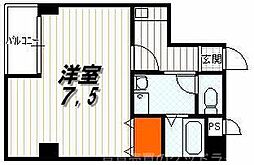 PIA.グレース錦 1Kの間取図画像