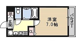 KDXレジデンス西院 1Kの間取図画像