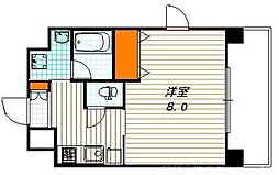 アスヴェル京都四条烏丸 1Kの間取図画像
