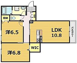 シャーメゾン峰山 2LDKの間取図画像