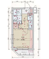 ベラジオ京都鞍馬口 1Kの間取図画像