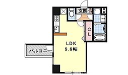 ルーエ五条堀川 ワンルームの間取図画像