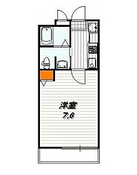 フラッティ堀川高辻 1Kの間取図画像
