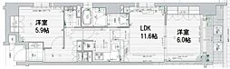 リーガル京都烏丸東 2LDKの間取図画像