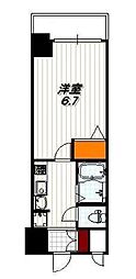 エステムコート京都駅前KOTO 1Kの間取図画像
