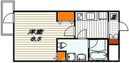 フォース二条城東 1Kの間取図画像