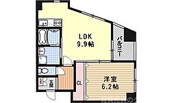 パセオアグラシオン今出川 1LDKの間取図画像