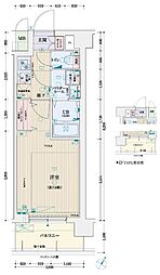 CRYSTALGLANZ京都西大路 1Kの間取図画像
