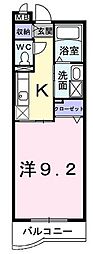エコーウエスト東館 1Kの間取図画像