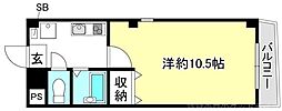 ヴィラ・ヴェルデ 1Kの間取図画像