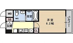 エステムプラザ京都聚楽第雅邸 1Kの間取図画像
