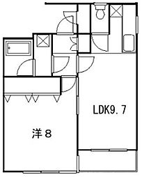 ホワイトクレステ 1LDKの間取図画像