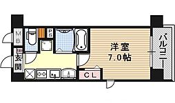 プレミアムステージ京大前 1Kの間取図画像