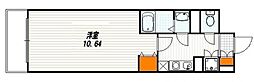 カーサ・ヴェルデ西洞院 1Kの間取図画像