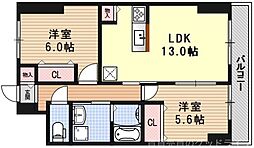 グランレブリー桂川グレイスレジデンス 2LDKの間取図画像
