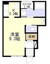 Life's door 1Kの間取図画像