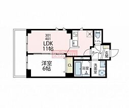 プロシード川崎 301 3階1LDKの間取り