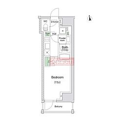 川崎市川崎区東田町マンション 1Kの間取図画像