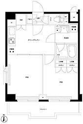ルーブル大鳥居六番館 2DKの間取図画像