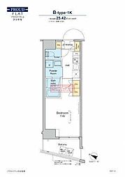 PROUDFLAT渋谷笹塚 1Kの間取図画像