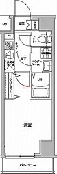 ジェノヴィア川崎駅グリーンヴェール 1Kの間取図画像