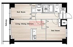 Nステージ鶴見 2LDKの間取図画像