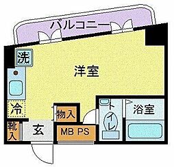 GSプラザ鶴見駅前ビル ワンルームの間取図画像