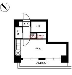 スカイコート田園調布 ワンルームの間取図画像