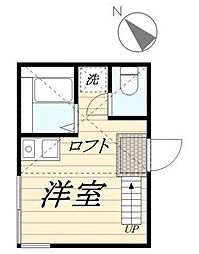 G・Aヒルズ小田2丁目B棟 ワンルームの間取図画像