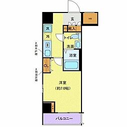 クレヴィスタ蒲田 1Kの間取図画像