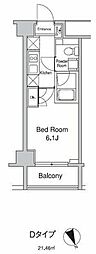 プラウドフラット蒲田2 1Kの間取図画像