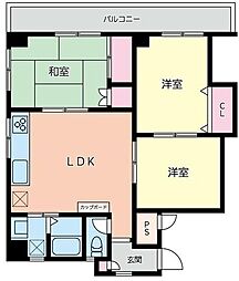 吉原第3ビル 3LDKの間取図画像