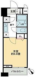 クロスレジデンス蒲田 1Kの間取図画像