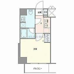 ハーモニーレジデンス大森ウエスト 1Kの間取図画像