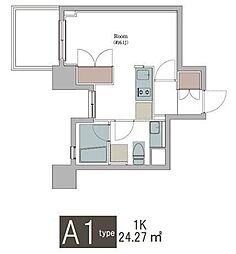 ベルファース東神奈川 1Kの間取図画像