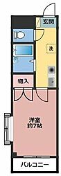 高橋ビル 1Kの間取図画像