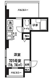 ビラデローゼ ワンルームの間取図画像