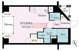 デュオ・スカーラ品川大井 ワンルームの間取図画像