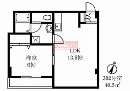 ボナール久が原 1LDKの間取図画像