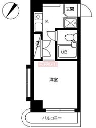 スカイコート神奈川新町 ワンルームの間取図画像