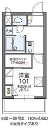 レオパレスヴィルヌーブ川崎A 1Kの間取図画像