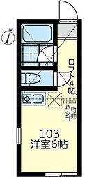 ユナイト市場デザート・フォックス ワンルームの間取図画像