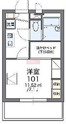 レオパレスストリーム 1Kの間取図画像