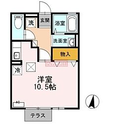 シティーパル ワンルームの間取図画像