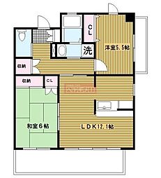 リヴァージュユイット神奈川 2LDKの間取図画像