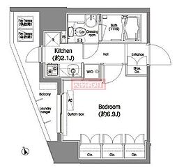 コンフォリア西蒲田 1Kの間取図画像