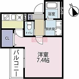 ミヤモリ荘 1Kの間取図画像